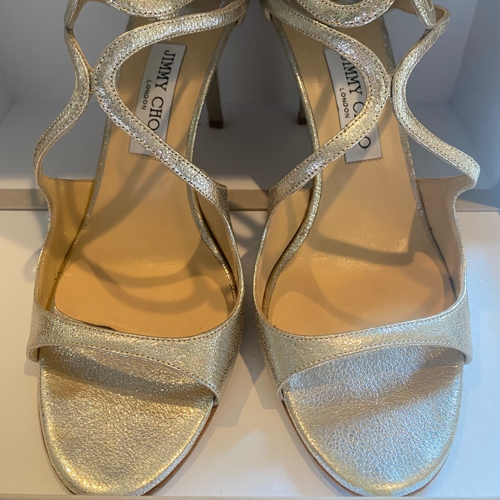Jimmy Choo silver heels size 10.  Size 40